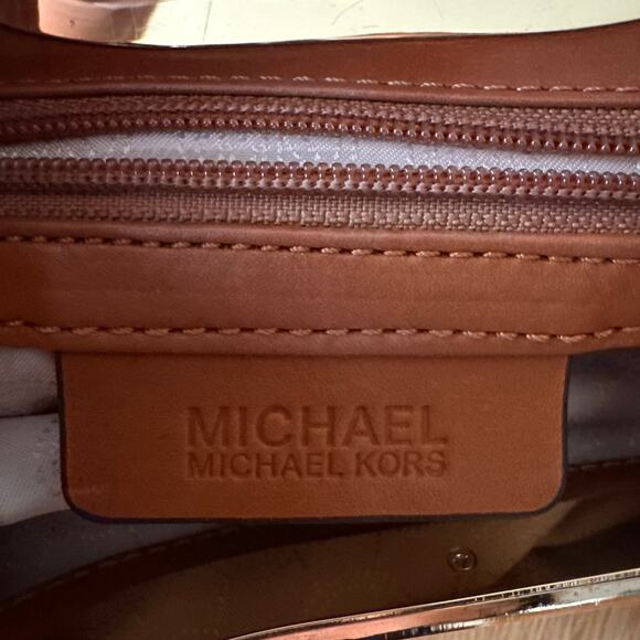 MICHAEL Michael Kors Raffia Top Handle Berkley Clutch Gold Tone Hardwear - Picture 7 of 9